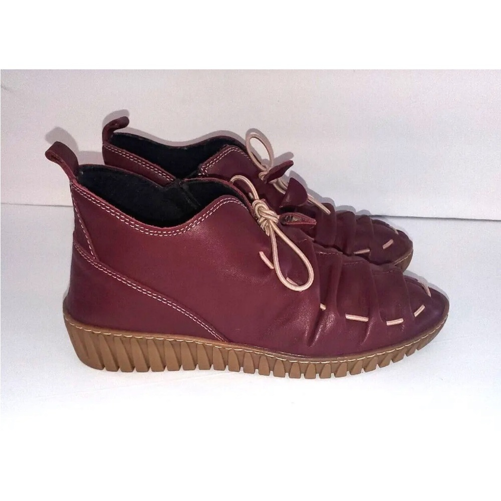 Spring Step Nespea Booties for Women Waterproof Leather Shoes w/ Zipper Closure